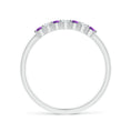Half Eternity Amethyst and Moissanite Seven Stone Wedding Band