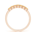 Half Eternity Citrine Seven Stone Wedding Band-2.4 mm