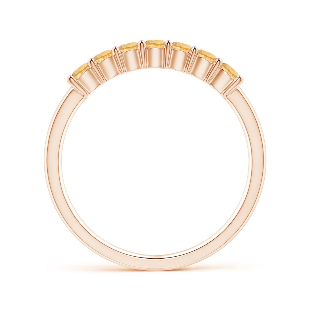 Half Eternity Citrine Seven Stone Wedding Band-2.4 mm