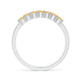 Half Eternity Citrine Seven Stone Wedding Band-2.4 mm