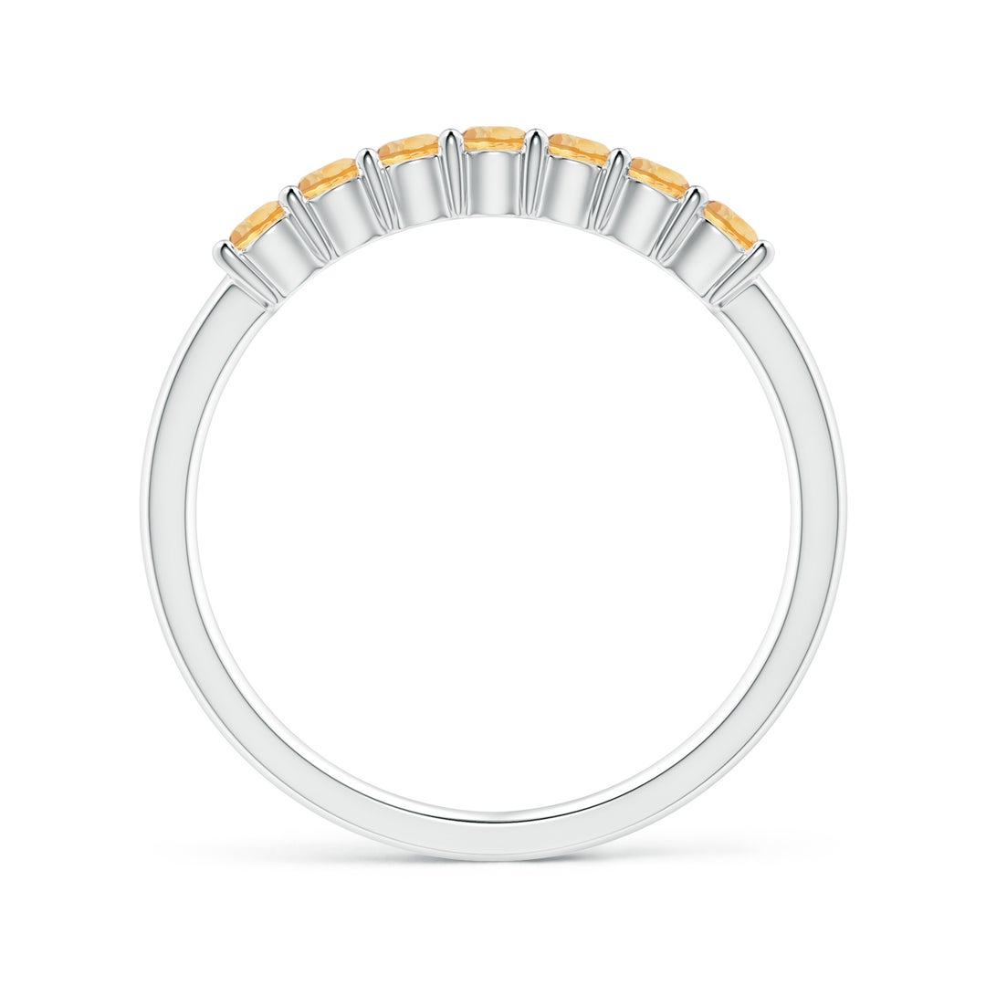 Half Eternity Citrine Seven Stone Wedding Band-2.4 mm