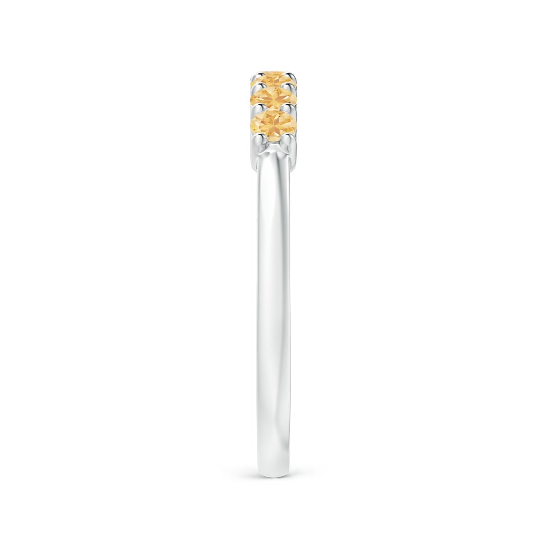 Half Eternity Citrine Seven Stone Wedding Band-2.4 mm