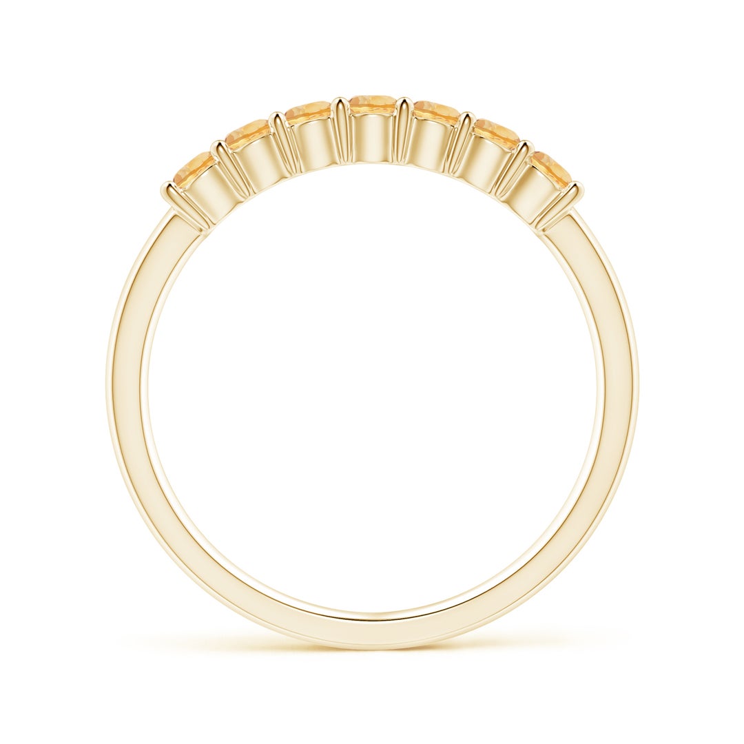 Half Eternity Citrine Seven Stone Wedding Band-2.4 mm
