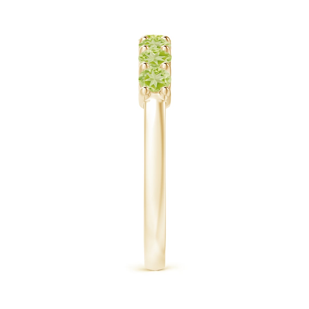 Half Eternity Peridot Seven Stone Wedding Band-2.5 mm
