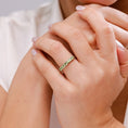 Half Eternity Peridot Seven Stone Wedding Band-2.5 mm