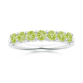 Half Eternity Peridot Seven Stone Wedding Band-2.5 mm