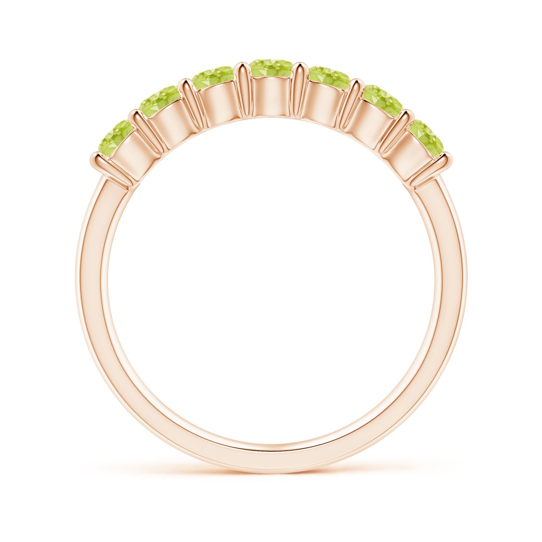 Half Eternity Peridot Seven Stone Wedding Band-2.5 mm