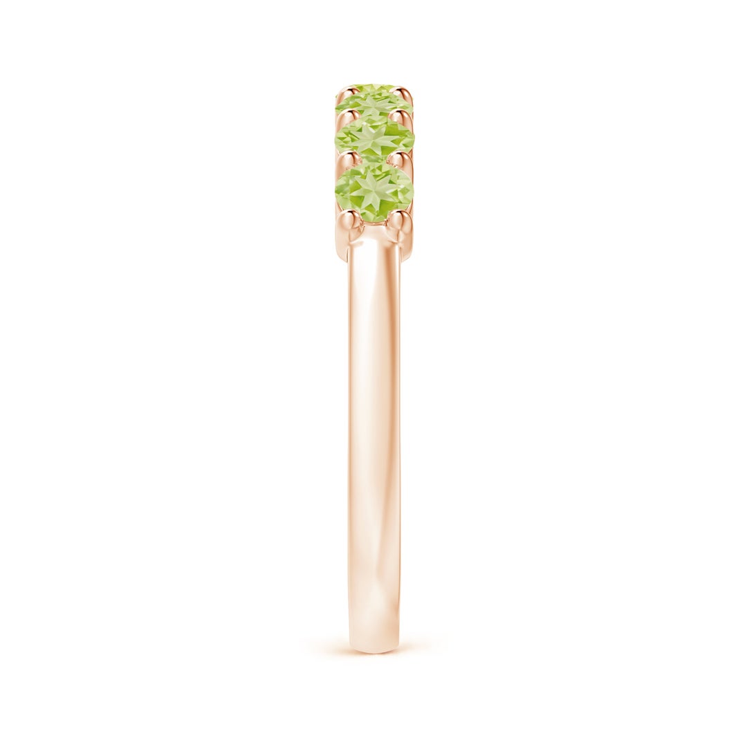 Half Eternity Peridot Seven Stone Wedding Band-2.5 mm