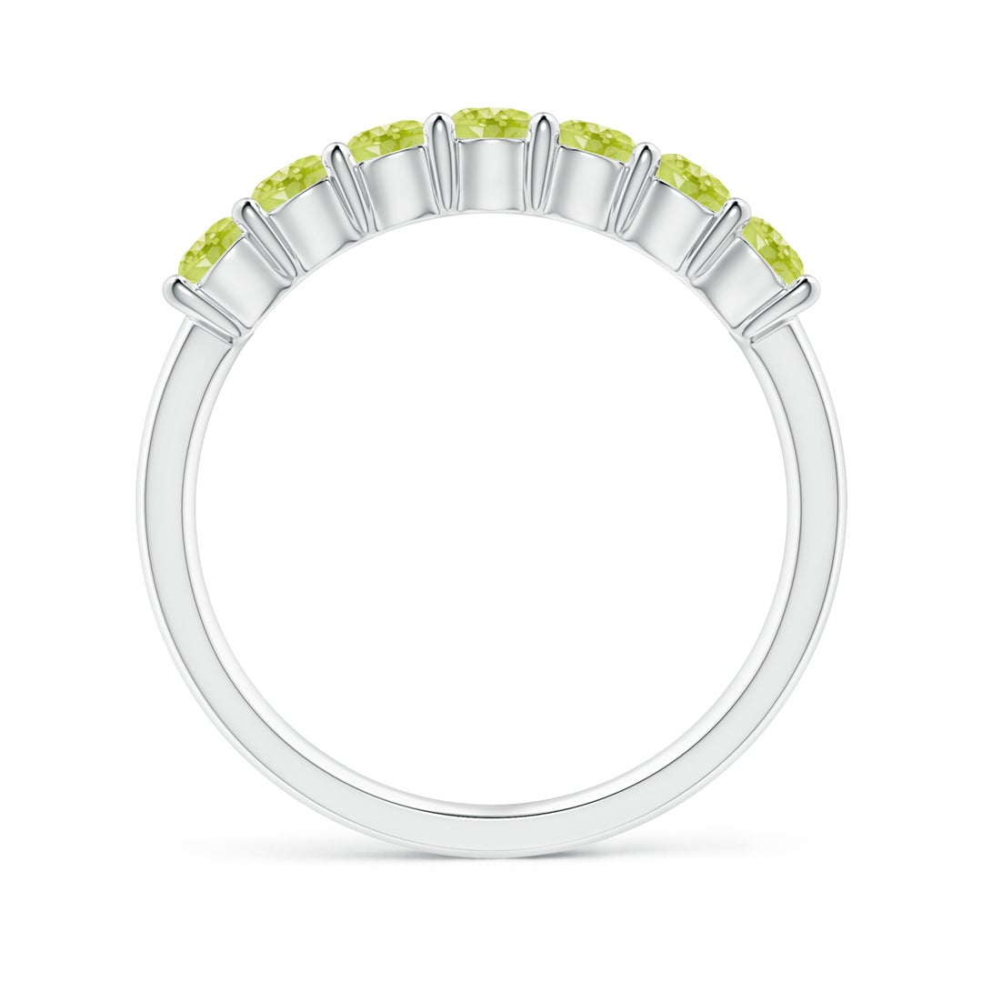 Half Eternity Peridot Seven Stone Wedding Band-2.5 mm