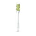 Half Eternity Peridot Seven Stone Wedding Band-2.5 mm