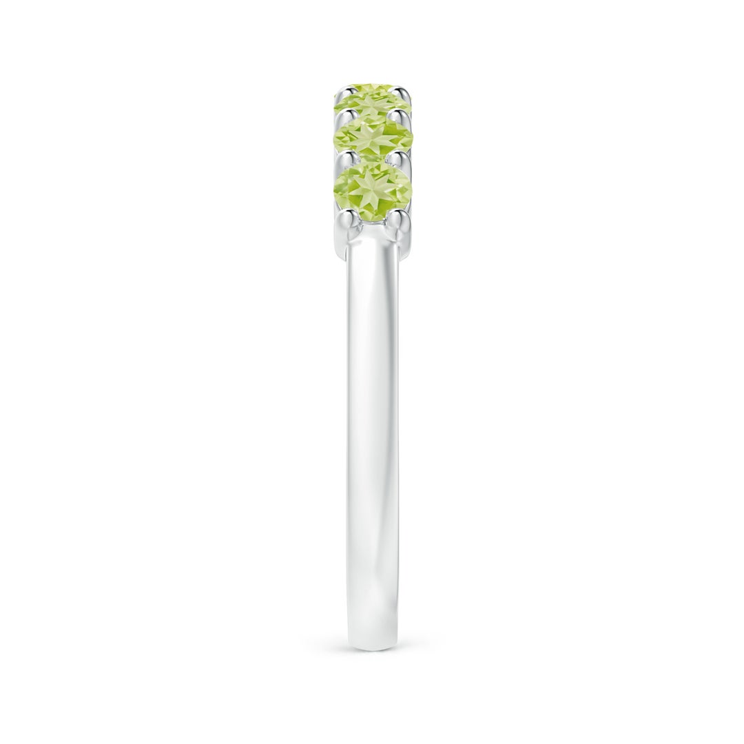 Half Eternity Peridot Seven Stone Wedding Band-2.5 mm