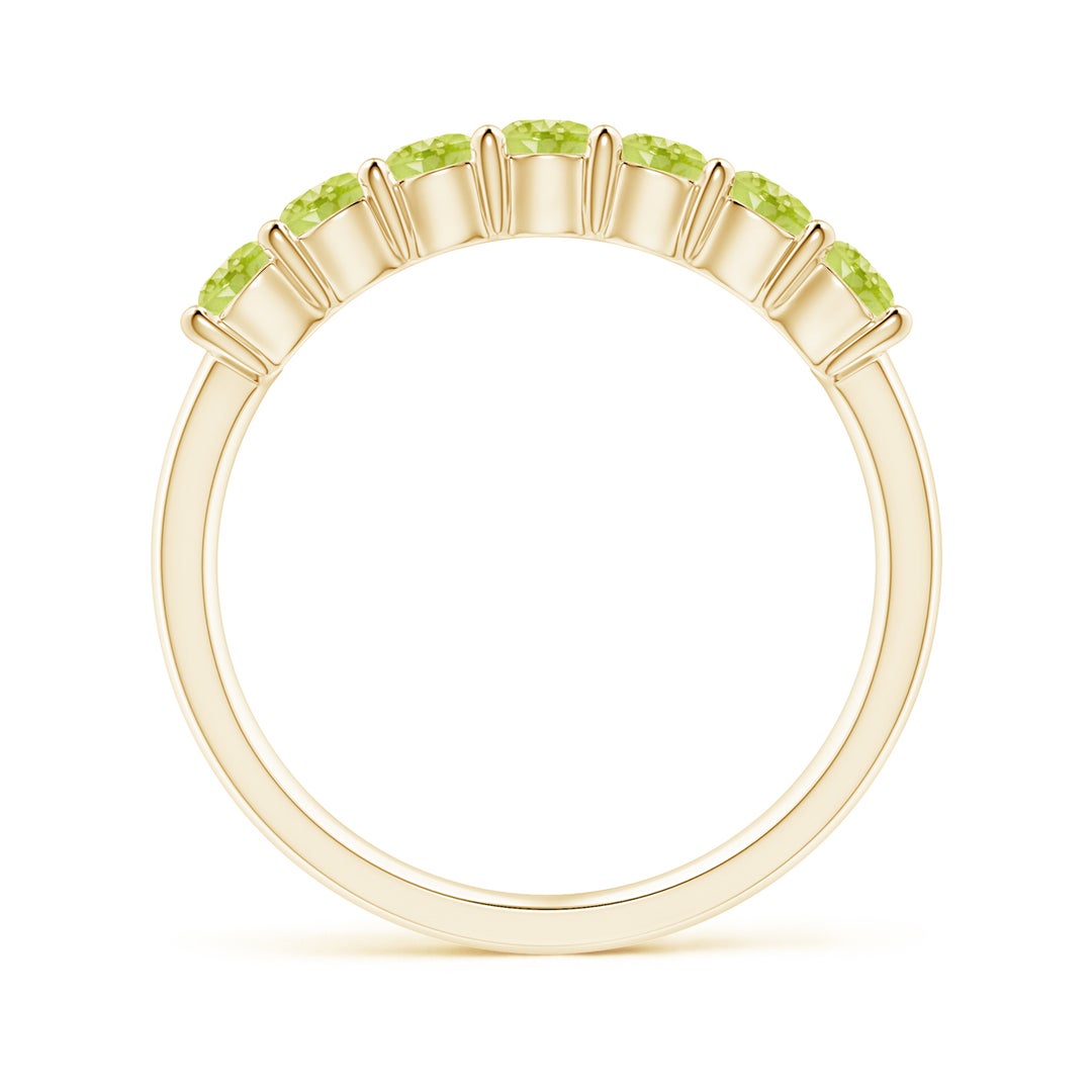 Half Eternity Peridot Seven Stone Wedding Band-2.5 mm