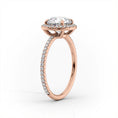 Halo Oval Lab-Grown Diamond Pavé Band Engagement Ring