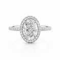 Halo Oval Lab-Grown Diamond Pavé Band Engagement Ring