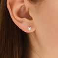 Load image into Gallery viewer, Halo Round Cut Moissanite Stud Earrings
