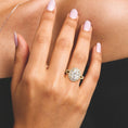 Load image into Gallery viewer, Halo Oval Cut Split-Shank Moissanite Engagement Ring
