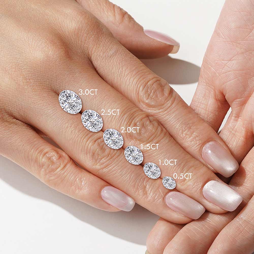 Halo Oval Cut Split-Shank Moissanite Engagement Ring