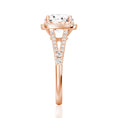 Load image into Gallery viewer, Halo Round Cut Split-Shank Moissanite Engagement Ring

