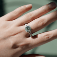 Load image into Gallery viewer, Halo Round Cut Split-Shank Moissanite Engagement Ring
