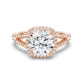 Load image into Gallery viewer, Halo Round Cut Split-Shank Moissanite Engagement Ring

