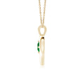 Heart Design Floating Round Lab-Created Emerald Pendant Necklace