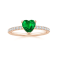 Heart Lab-Created Emerald with Moissanite Accents Promise Ring