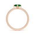 Heart Lab-Created Emerald with Moissanite Accents Promise Ring