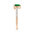 Heart Lab-Created Emerald with Moissanite Accents Promise Ring