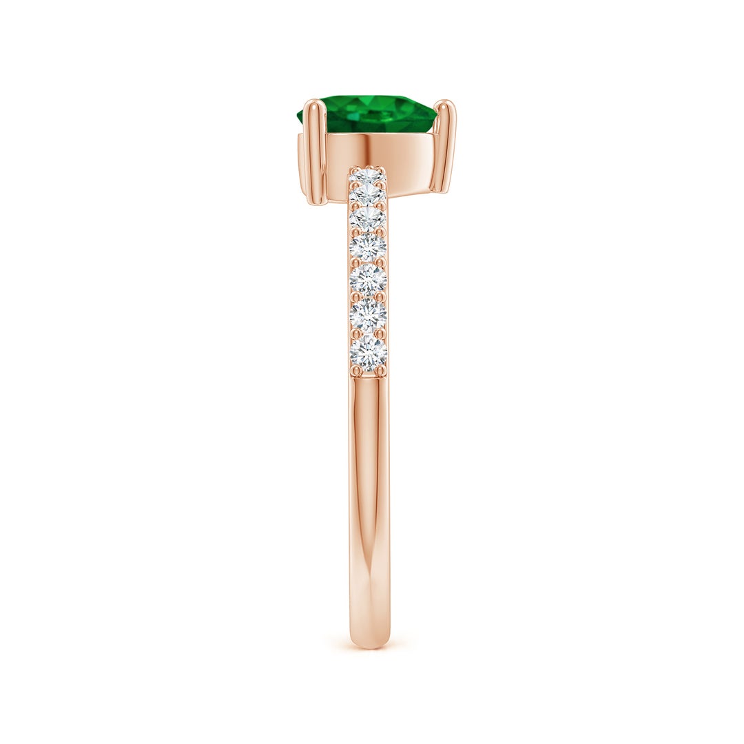 Heart Lab-Created Emerald with Moissanite Accents Promise Ring