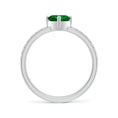 Heart Lab-Created Emerald with Moissanite Accents Promise Ring