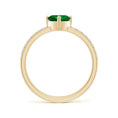Heart Lab-Created Emerald with Moissanite Accents Promise Ring
