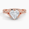 Heart Moissanite Floral Openwork Cathedral Engagement Ring