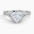 Heart Moissanite Floral Openwork Cathedral Engagement Ring
