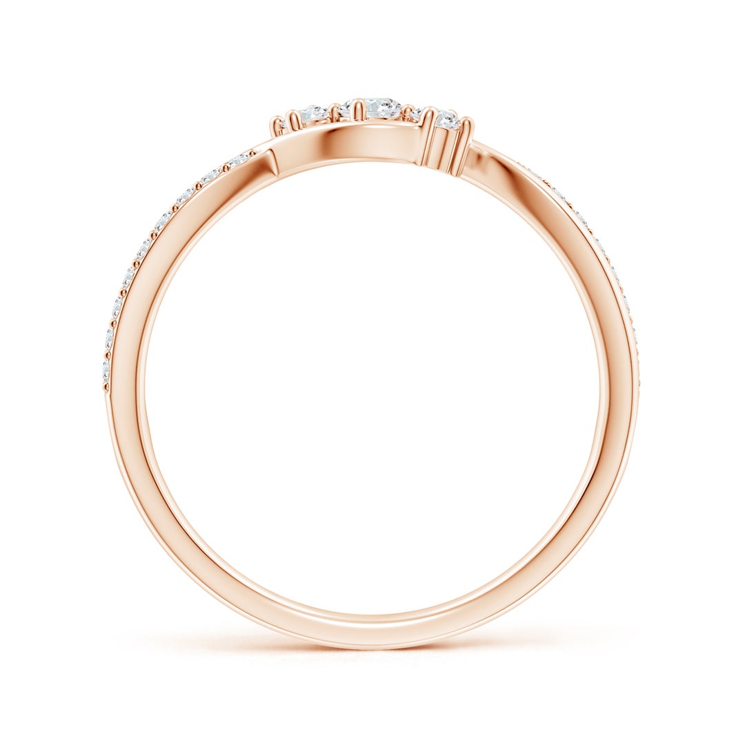 Infinity Twist Three Stone Moissanite Promise Ring
