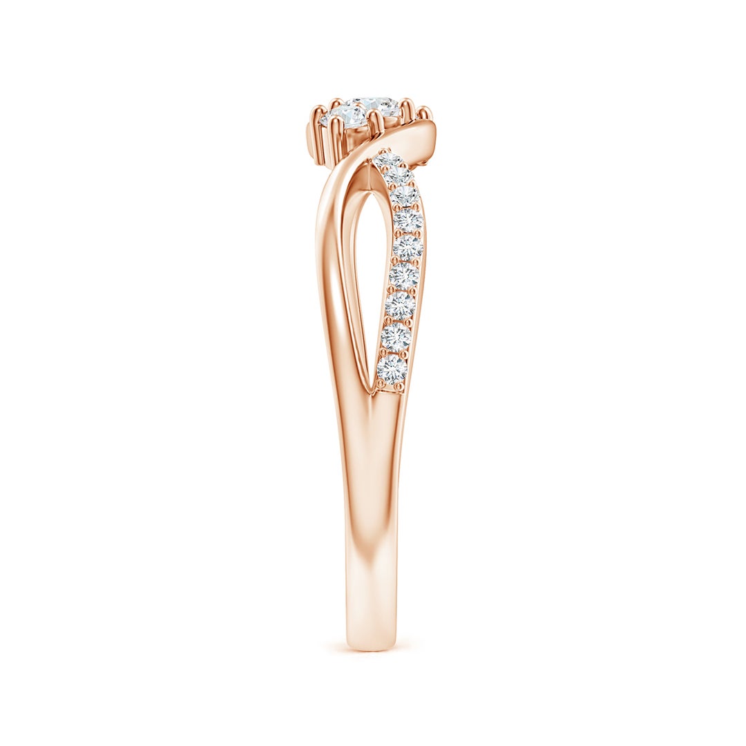 Infinity Twist Three Stone Moissanite Promise Ring