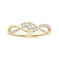 Infinity Twist Three Stone Moissanite Promise Ring