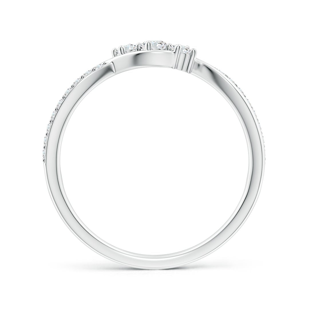 Infinity Twist Three Stone Moissanite Promise Ring