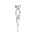 Infinity Twist Three Stone Moissanite Promise Ring