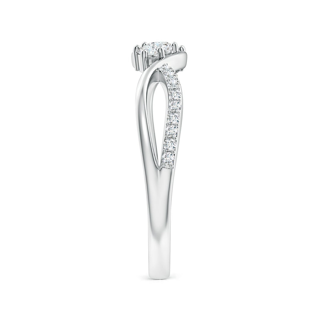 Infinity Twist Three Stone Moissanite Promise Ring