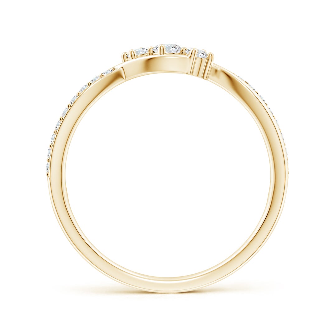 Infinity Twist Three Stone Moissanite Promise Ring
