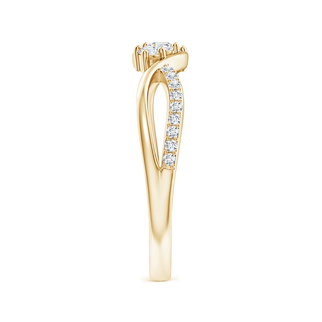 Infinity Twist Three Stone Moissanite Promise Ring