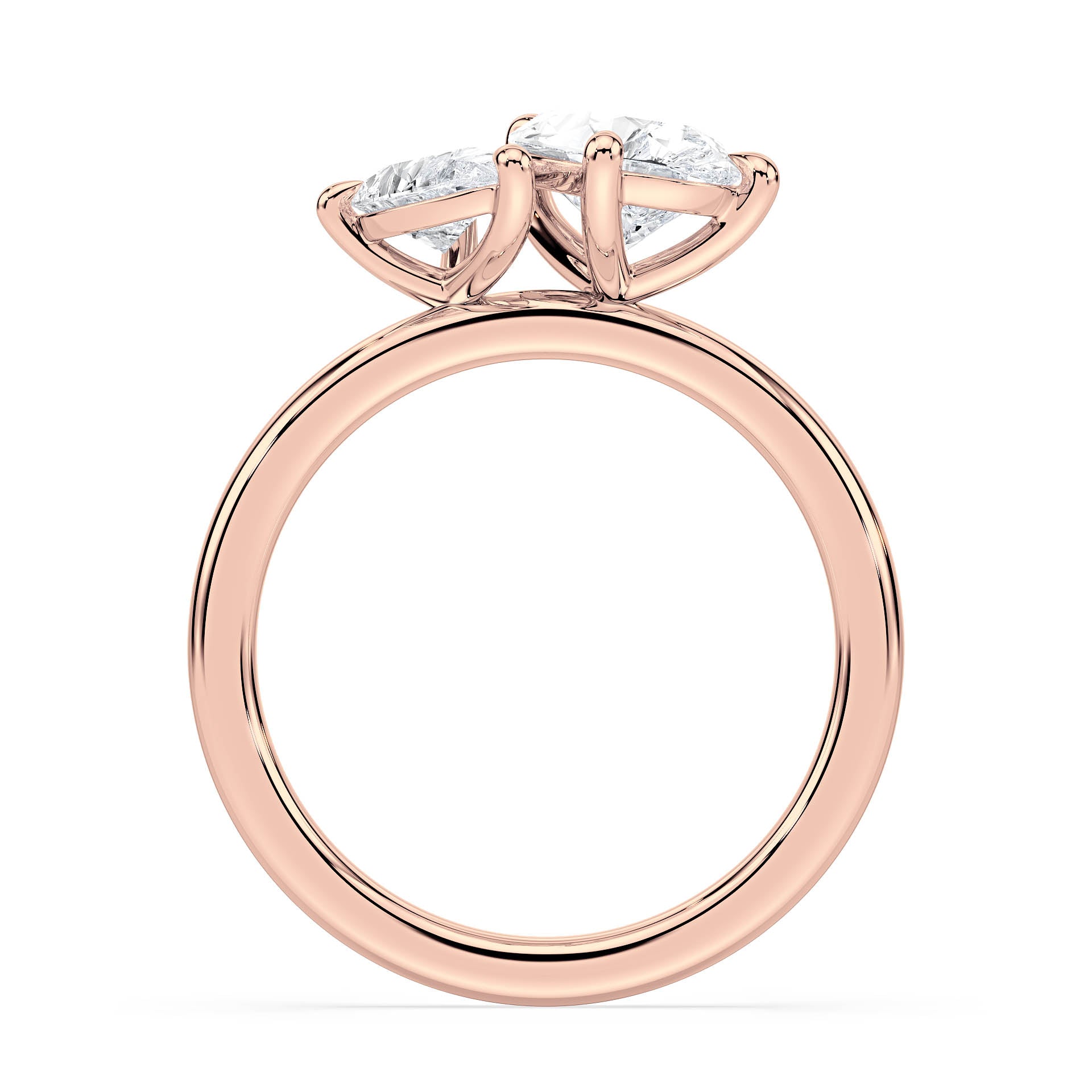 Toi et Moi Moissanite Engagement Ring