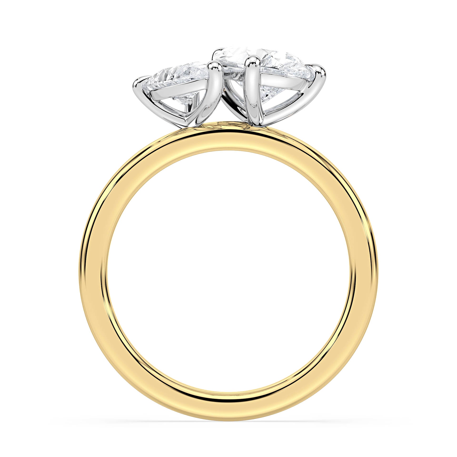 Toi et Moi Moissanite Engagement Ring