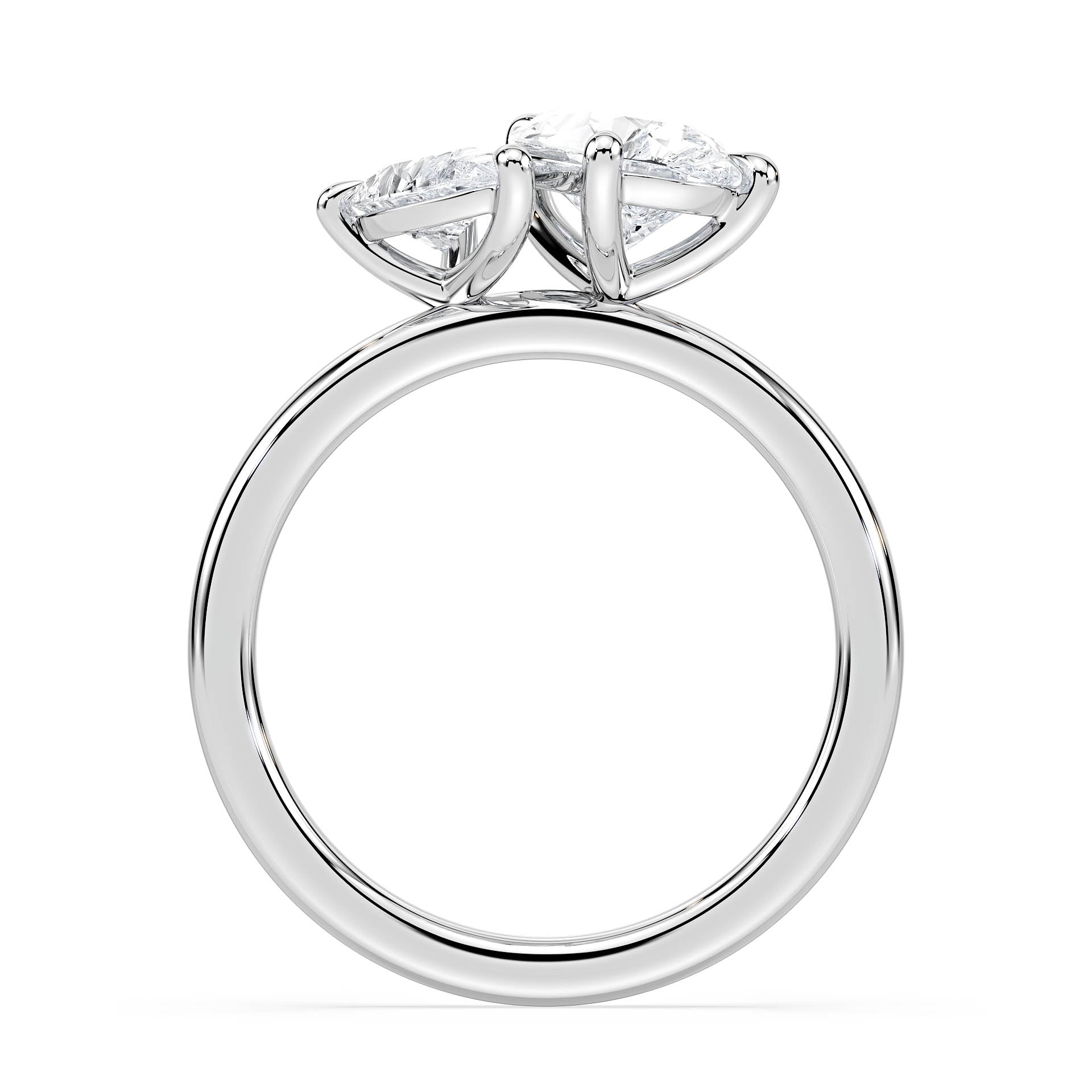 Toi et Moi Moissanite Engagement Ring