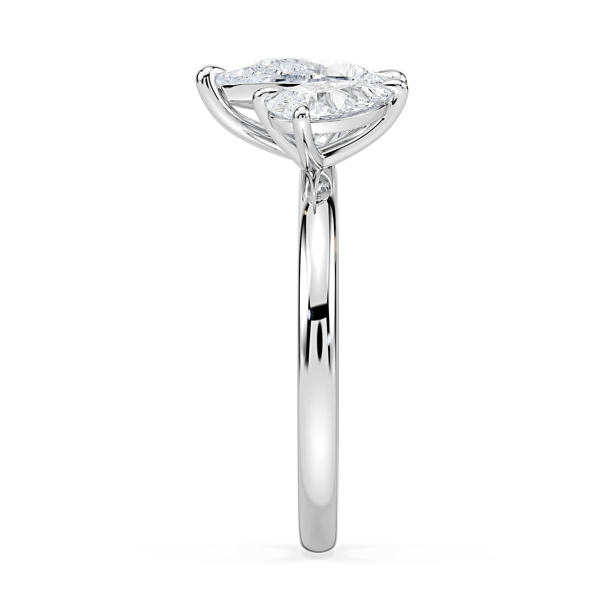 Toi et Moi Moissanite Engagement Ring
