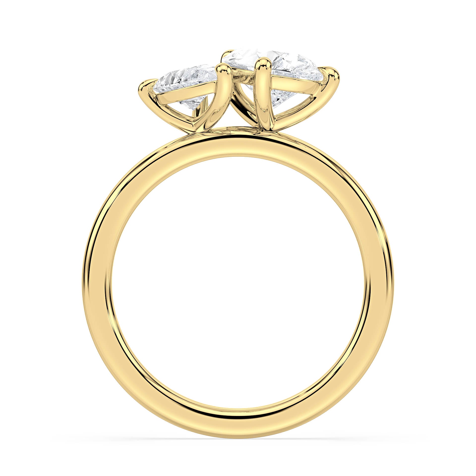 Toi et Moi Moissanite Engagement Ring
