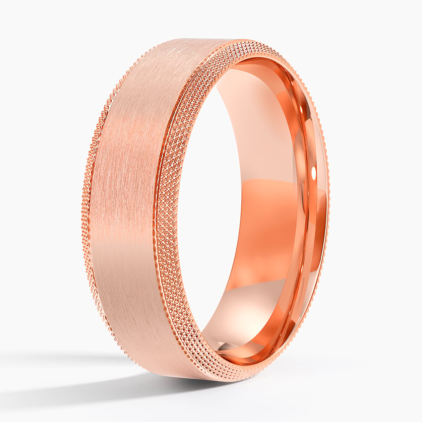 6.0 mm Knurled Edge Matte Men’s Wedding Band