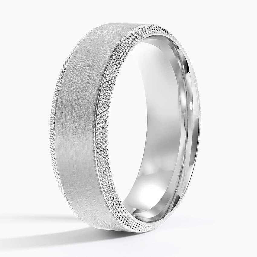 6.0 mm Knurled Edge Matte Men’s Wedding Band