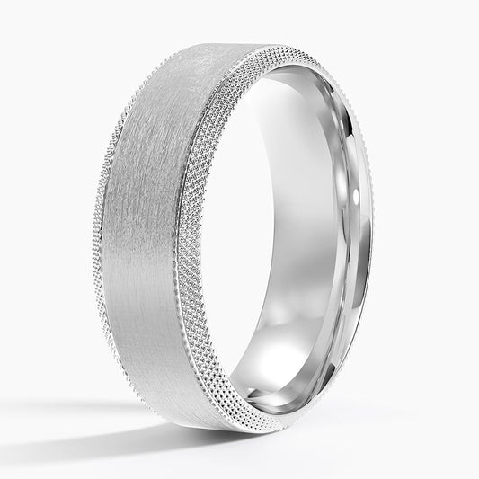 6.0 mm Knurled Edge Matte Men’s Wedding Band