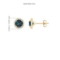Lab Alexandrite Halo with Moissanite Stud Earrings